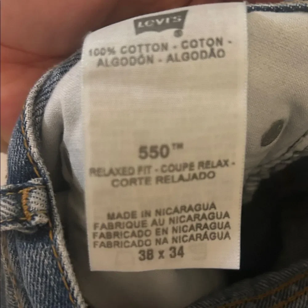 Levi's 550 Mens Relaxed Fit Tapered Leg Jeans Blue 38x34